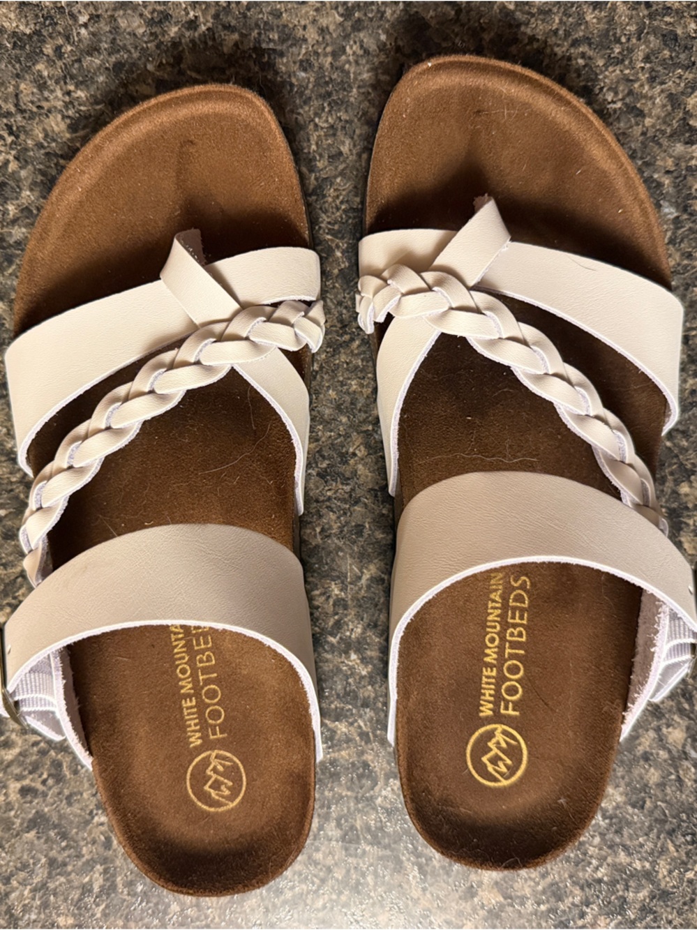 White Mountain White Braided Sandals